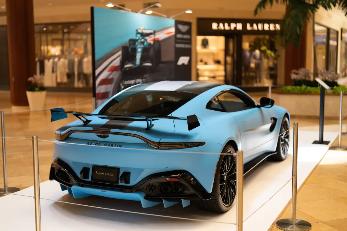 Aston Martin DBX707 at the Jewel Court in South Coast Plaza